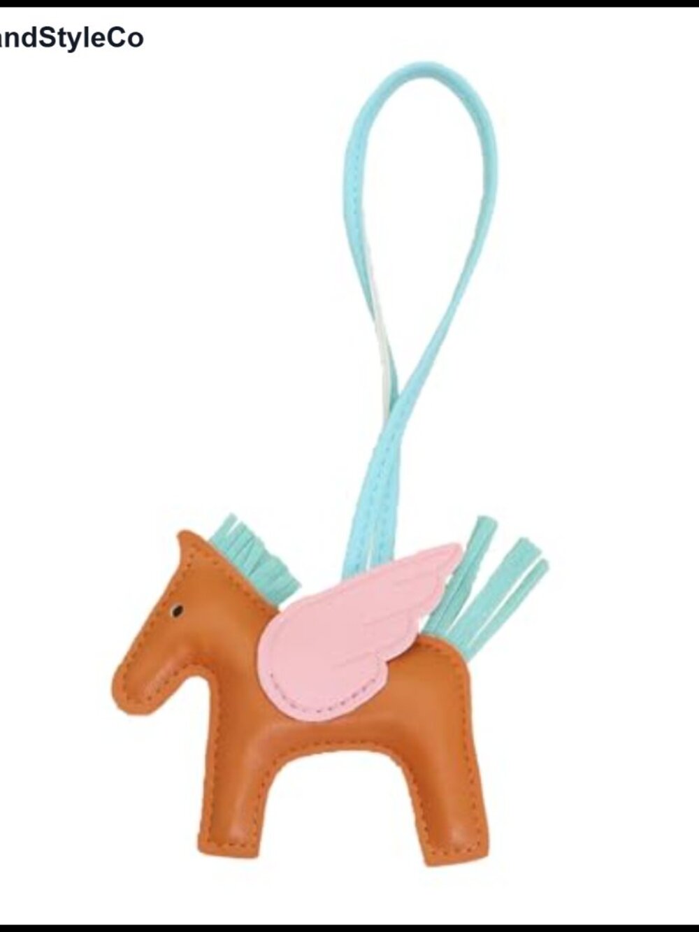 Leather Horse Bag Charm with Bow Scarf Cute Keychain Purse Accessory